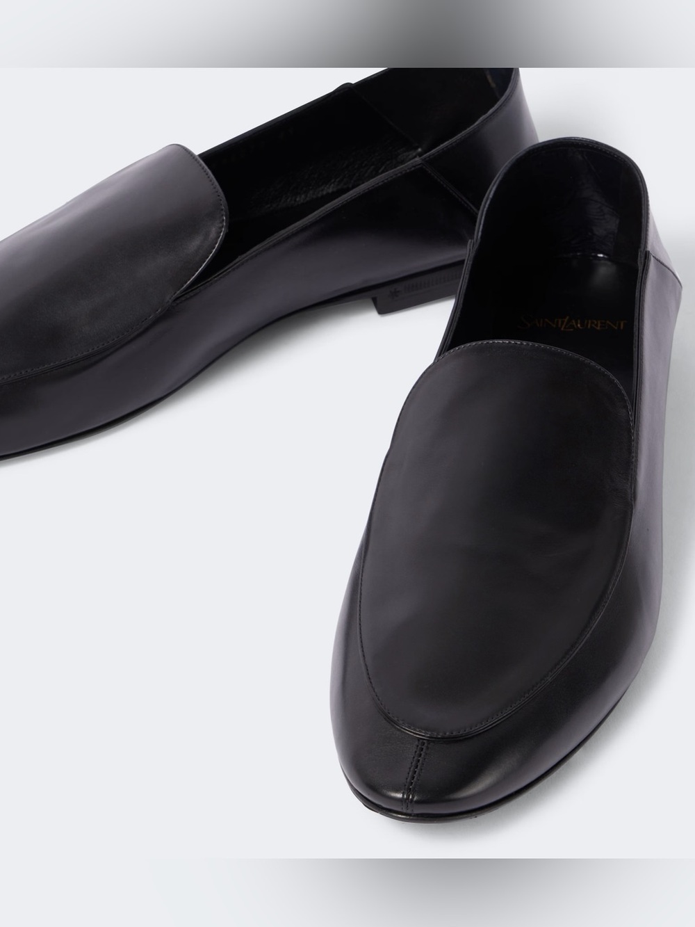 SAINT LAURENT PARIS Alain Loafers Slipper Black Leather 45/12 US Belgian YSL ROW